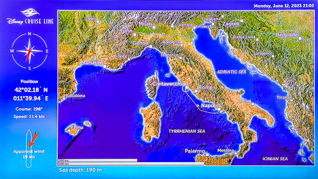Disney Dream Staterrom Map Day 1 Civitavecchia 20230612