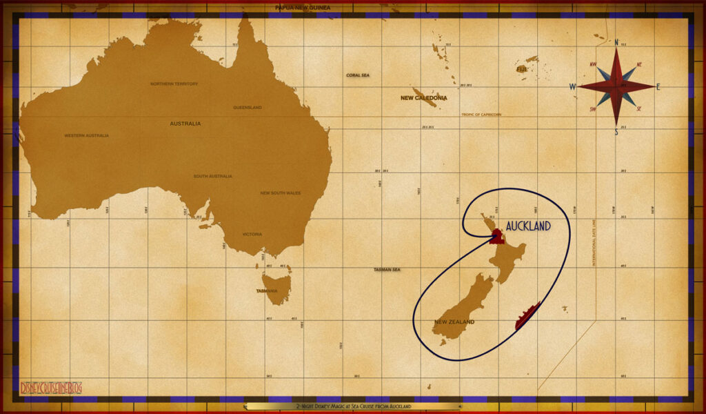 Map Wonder 2 Night New Zealand Australia AKL SEA