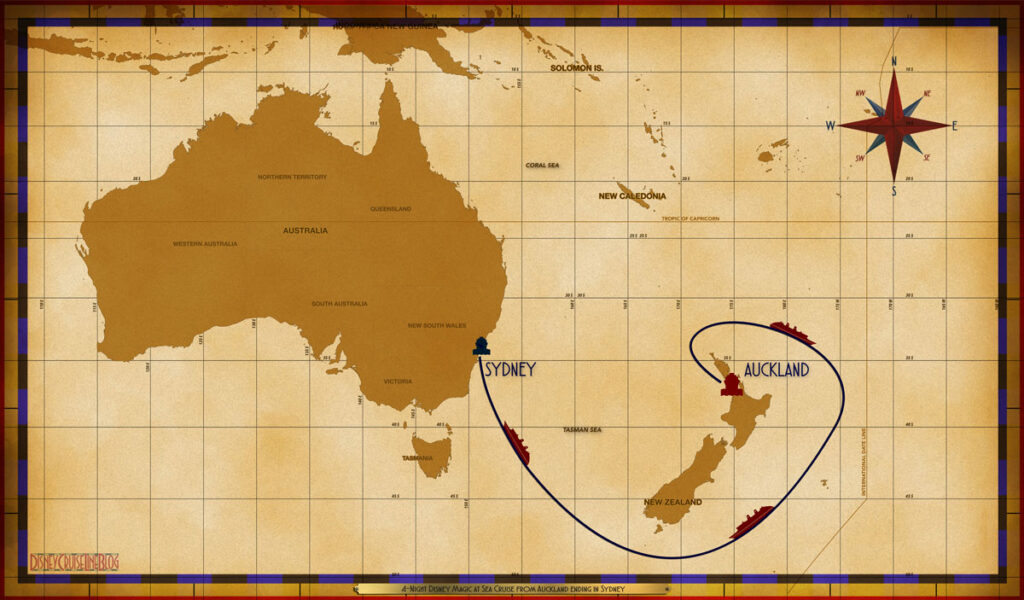 Map Wonder 4 Night New Zealand Australia AKL SEA SEA SEA SYD