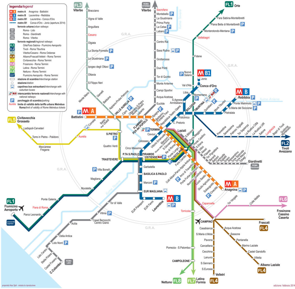 Rome Train Map 2014