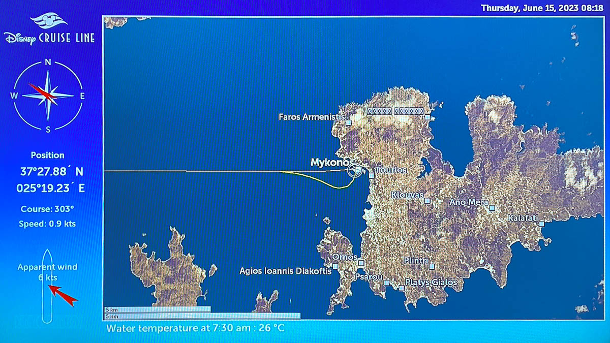 Disney Dream Staterrom Map Day 4 Mykonos 20230615