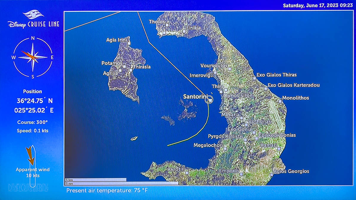 Disney Dream Staterrom Map Day 6 Santorini 20230617