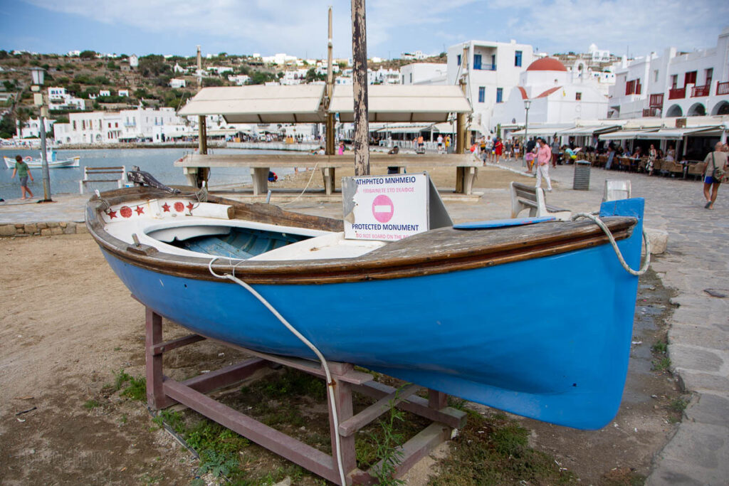Mykonos Old Port Waterfront Fishing Boat