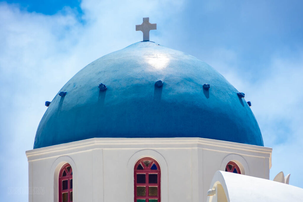 Santorini Oia Blue Domed Church