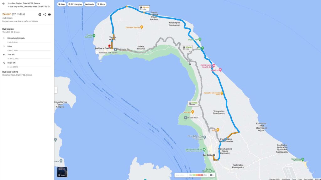 Santorini Thira Oia Driving Directions 20230617