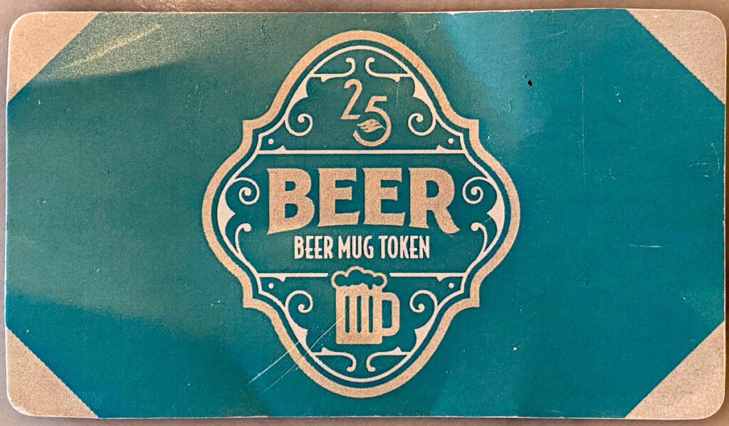 DCL 25th Beer Mug Token Card