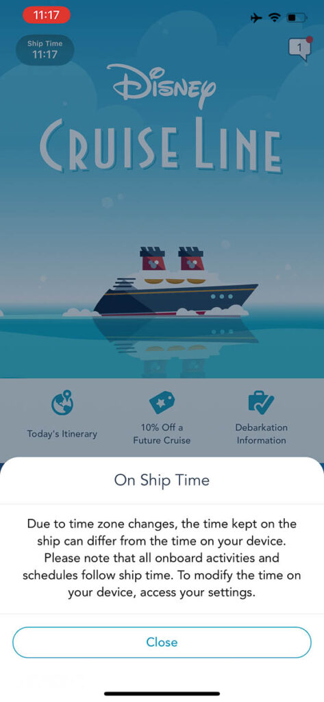 DCL Navigator App Ship Time Details