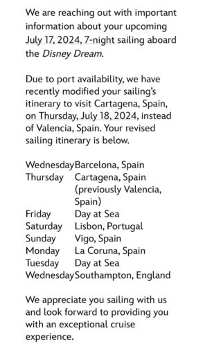 DCL Email Dream 20240717 Itinerary Update 20240118