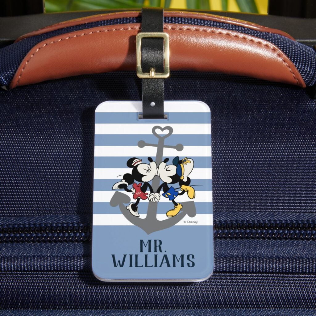 ShopDisney Mickey Minnie Blue Custom Luggage Tag 3