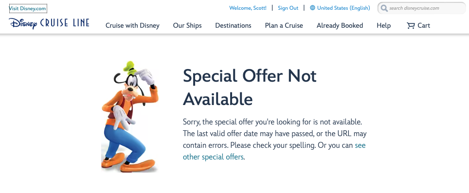 DCL FLR Special Offer NOT Available