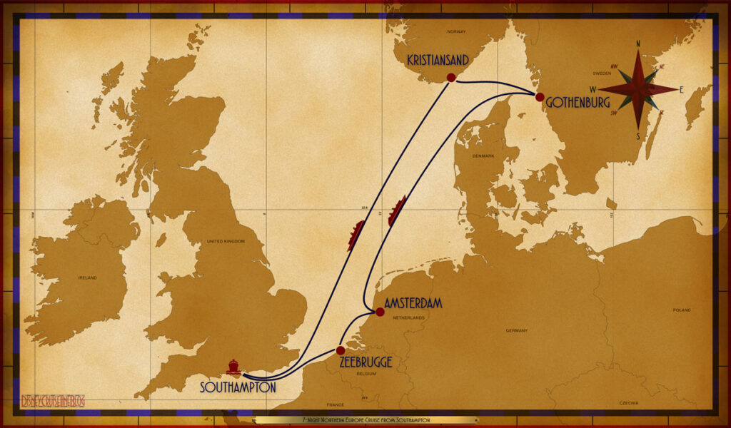 Map Fantasy 7 Night Northern European SOU ZEE AMS SEA GOT KRS SEA