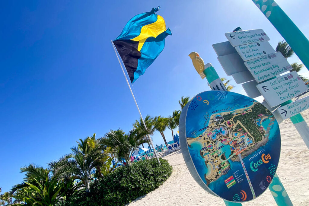 RCCL Perfect Day Coco Cay Bahamian Flag