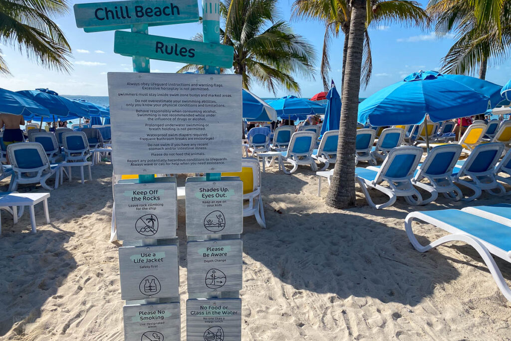 RCCL Perfect Day Coco Cay Chill Beach Rules