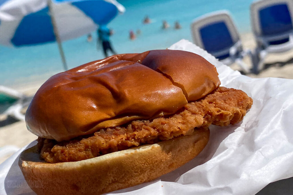 RCCL Perfect Day Coco Cay Snack Shack Crispy Chicken Sandwich