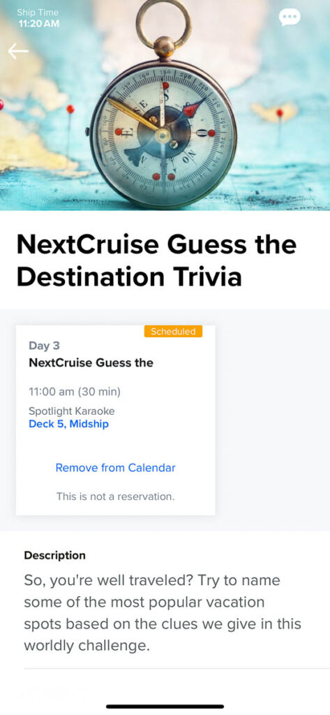 RCCL Wonder Seas NextCruise Guess The Destination Trivia
