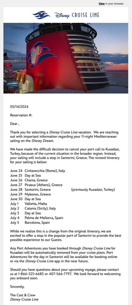 DCL Email Dream 20240624 Itinerary Update 20240514