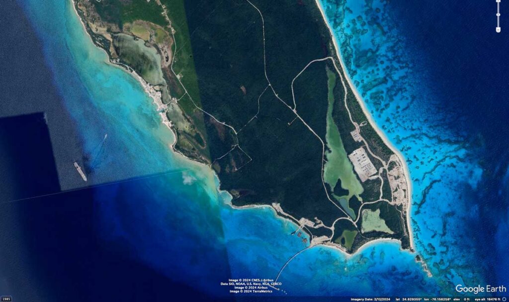Lookout Cay Google Earth Feb 2024
