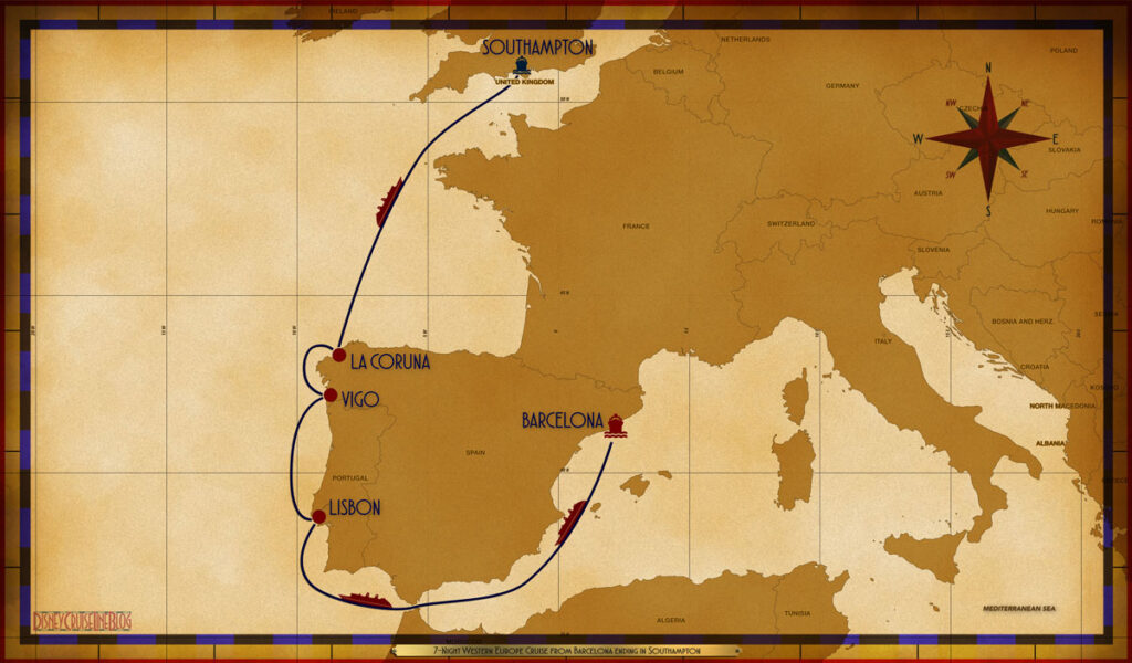 Map Fantasy 7 Night Western Europe BCN SEA SEA LIS VGO LCG SEA SOU