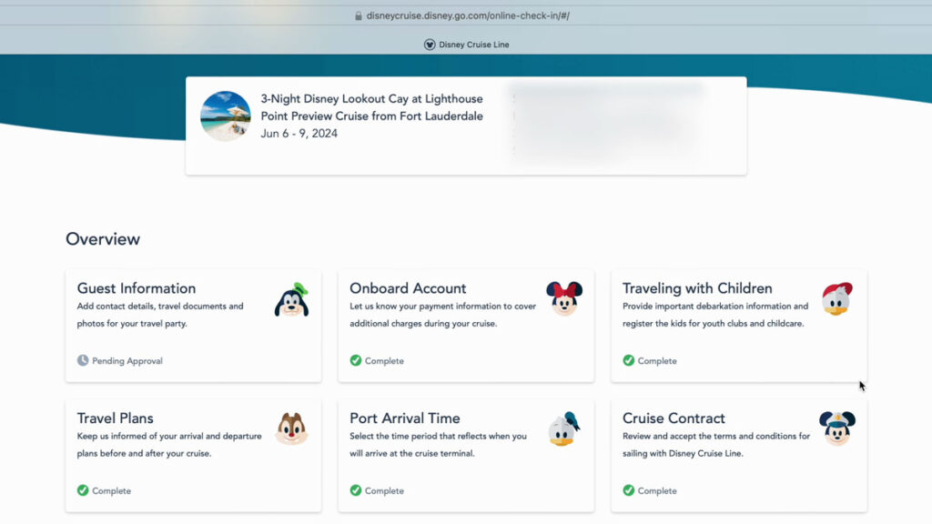 DCL Online Check In Overview
