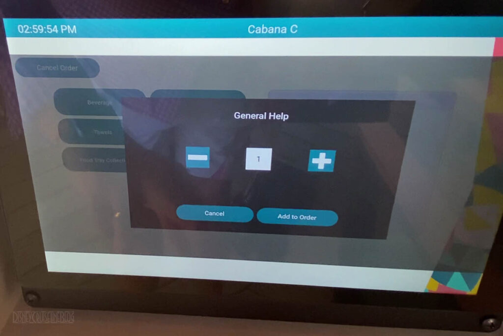 Lookout Cay Serenity Bay Cabana Touch Screen POS Ordering Music