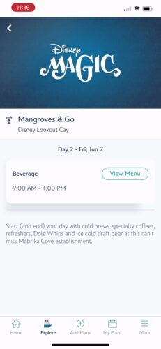 Magic Lookout Cay Mangroves & Go Beverage Menu 20240607 1