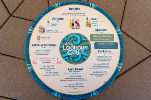Lookout Cay Watering Hole Bar Menu
