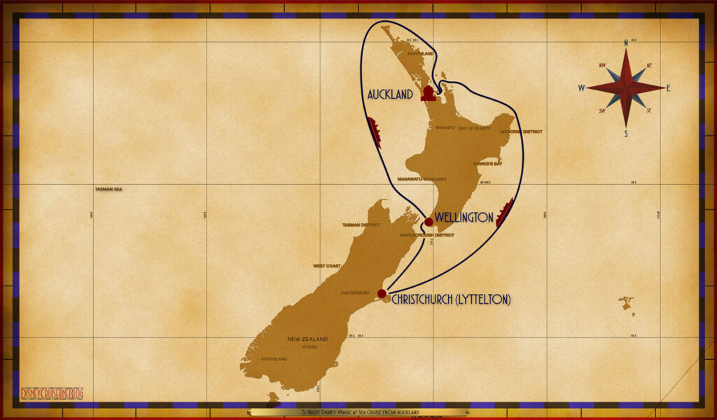 Map Wonder 5 Night New Zealand Australia AKL SEA WLG CHC SEA