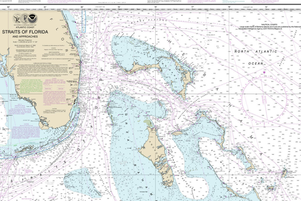 NOAA Nautical Chart 11013 FL Bahamas