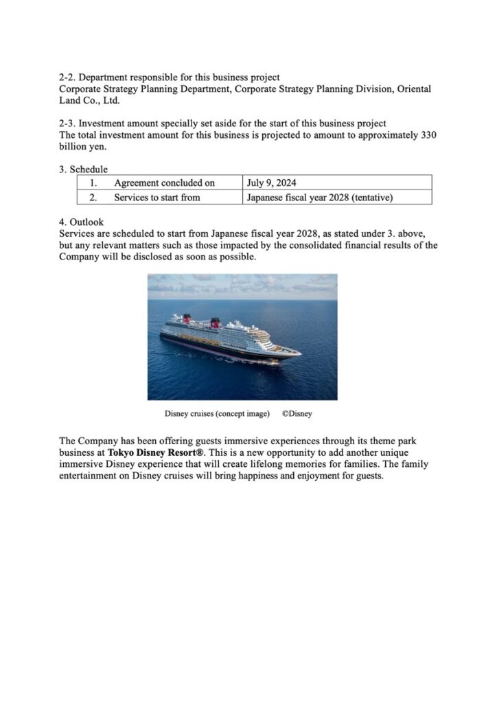 Oriental Lnad Company Disney Cruise Line Announcement 20240709 2