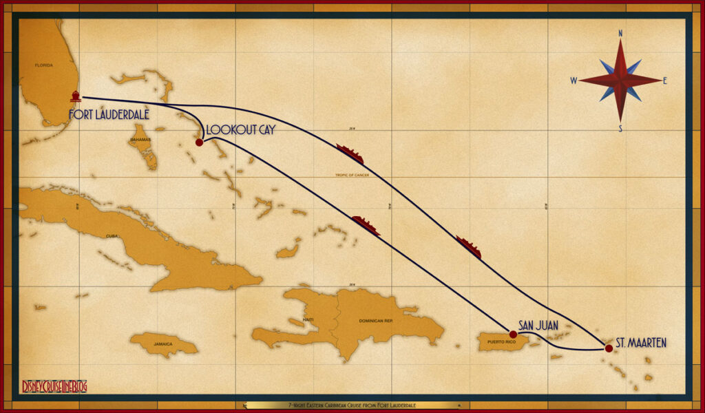 Map Destiny 7 Night Eastern Caribbean PEF LPT SEA SJU SXM SEA SEA